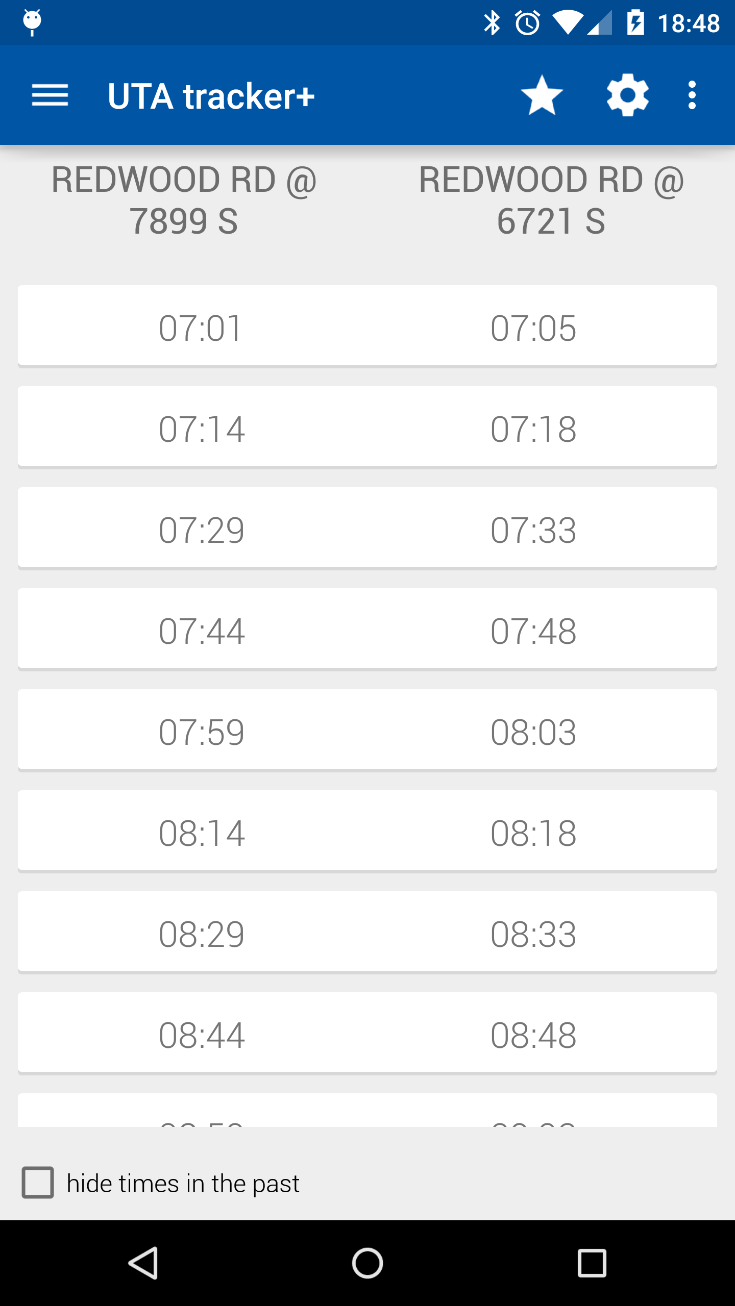 Android application Transit Tracker+ - Utah screenshort