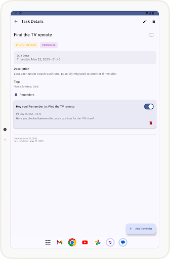 TaskFlow To-Do  Reminders