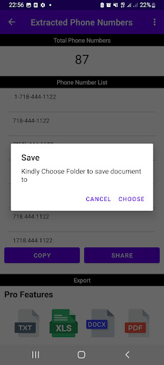 Phone Number Extractor Screen 3