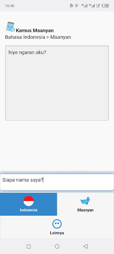 Android application Kamus Bahasa Dayak Maanyan screenshort