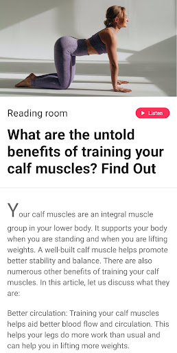 Screenshot of Buttocks and Leg Workout