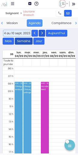 Android application Action Soins Intérim screenshort