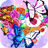 Flower coloring games-Color by number offline icon