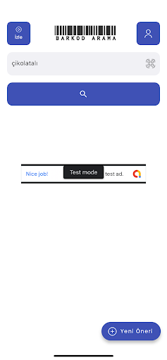 Android application Barkod Sorgulama screenshort
