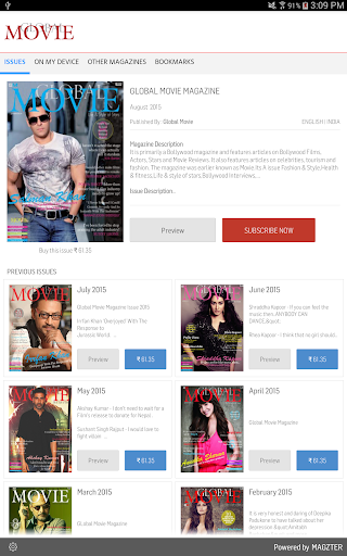 Android application GLOBAL MOVIE MAGAZINE screenshort