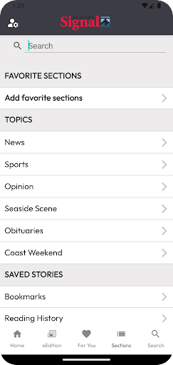 Seaside Signal:News & eEdition Screen 2