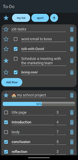 Android application to-dos screenshort
