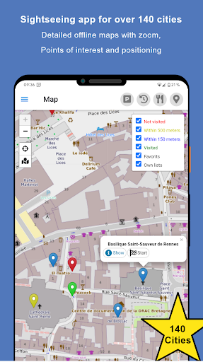 Android application Sightseeing Rennes screenshort