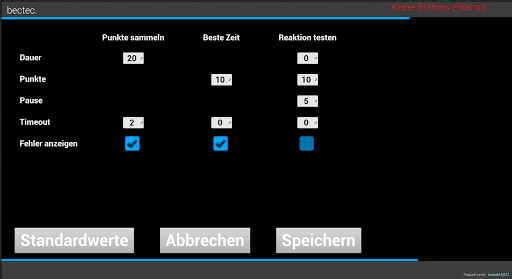 bectec-Reaktionstest Screen 2