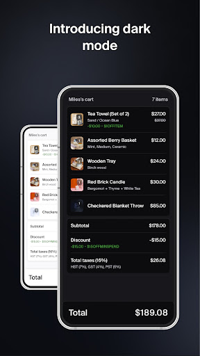 Screenshot of Customer View