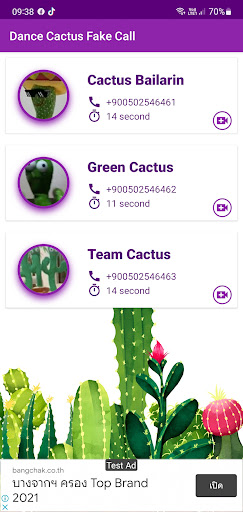 Android application Dance Cactus Fake Call screenshort