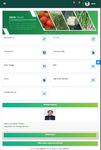 Malik Seeds Dashboard Screen 2