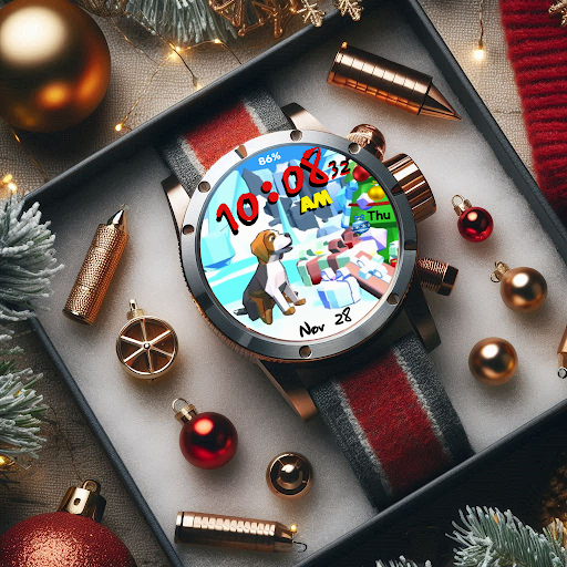 Christmas Beagle Wear OS screenshot 2