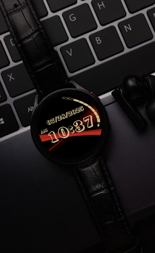 Red background clock face screenshot 3