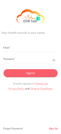 Android application EHR Safe screenshort