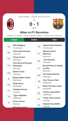 Barcelona Matches Screen 3