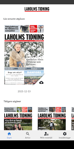Android application Laholms Tidning screenshort