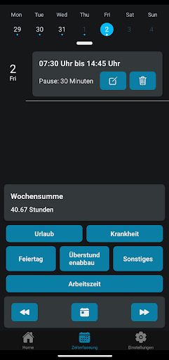 Android application STAVAU - Zeiterfassung screenshort