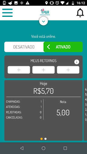 P&R Mobilidade Urbana Driver Screen 3