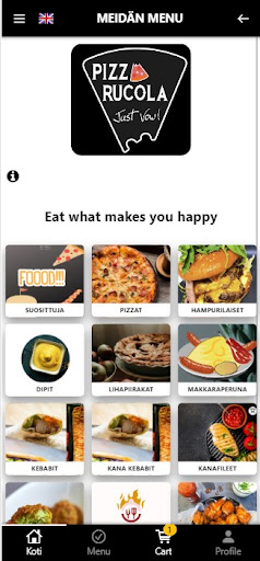 Android application Rucola Pizza screenshort