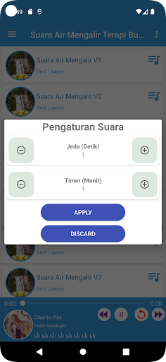 Android application Suara Air Mengalir Terapi screenshort