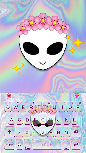 Cute Alien Emoji Keyboard Screenshot 1