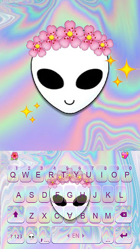 Android application Cute Alien Emoji Keyboard screenshort
