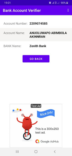 Nigerian Bank Account Verifier Screen 2