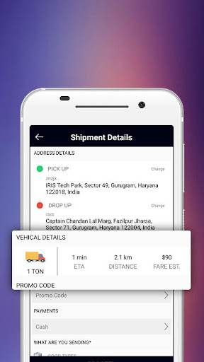 Apporio Delivery Screen 2