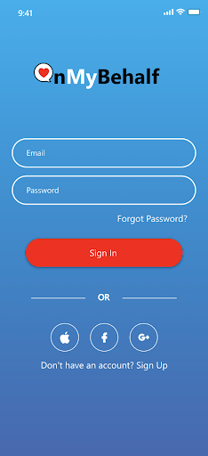 Android application OnMyBehalf screenshort