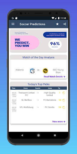 Android application Soccer Predictions:BettingTips screenshort