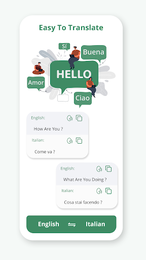 Android application Italian English Translator screenshort
