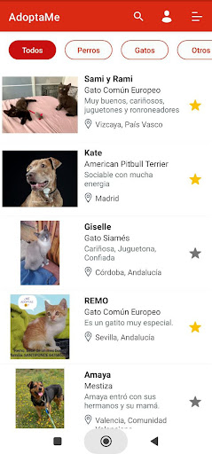 Android application AdoptaMe screenshort