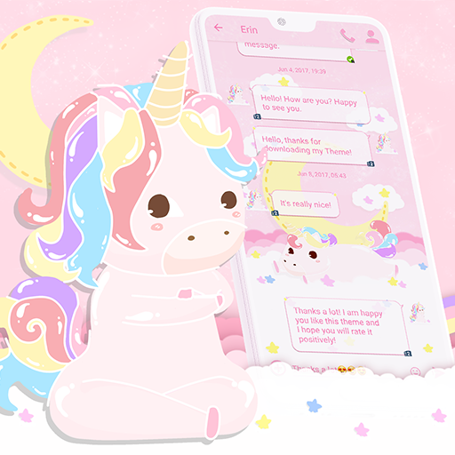 SMS Theme Unicorn Pink message  Icon