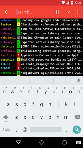 MatLog: Material Logcat Reader Screen 2