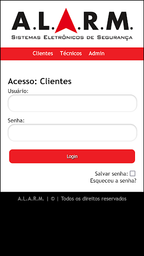 Android application A.L.A.R.M. Sistemas Eletr. screenshort