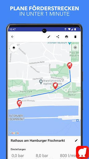 Android application Feuerwehr Wasserförderung screenshort