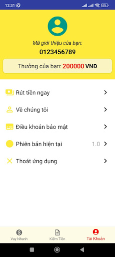 Android application VayVL - Vay tiền online nhanh screenshort
