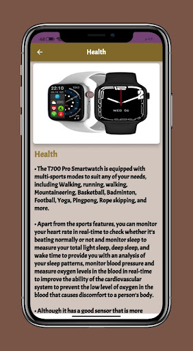 T700 smart watch Guide Screen 2