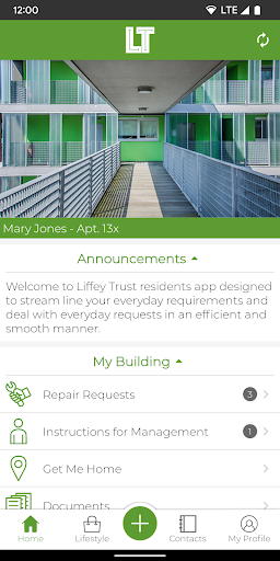 Liffey Trust Residents’ App Screen 2