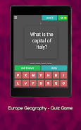 Europe Geography - Quiz Game Screenshot