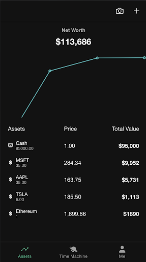 Android application Dollars - Track Your Net Worth screenshort