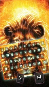 Cool Lion Neon Keyboard Theme