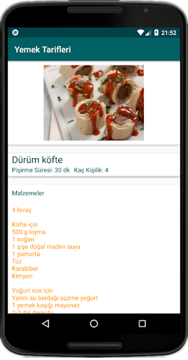 İnternetsiz Yemek Tarifleri (Y Screenshot 4 - AppWisp.com