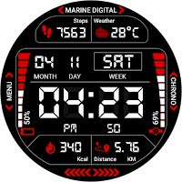 Marine Digital 2 Watch Face & Clock Live Wallpaper