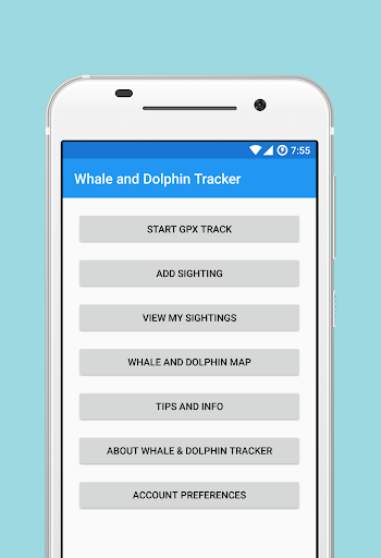 Android application Whale and Dolphin Tracker screenshort