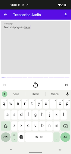 Android application Transcribe screenshort