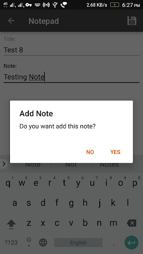Notepad Screen 3