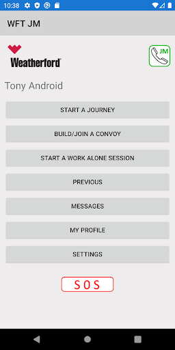 Android application Weatherford Journey Management screenshort