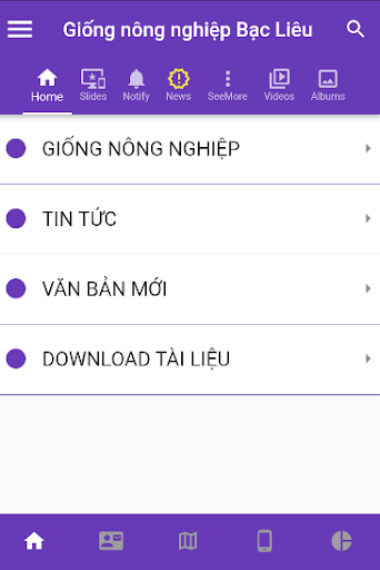 Android application Giống nông nghiệp Bạc Liêu screenshort